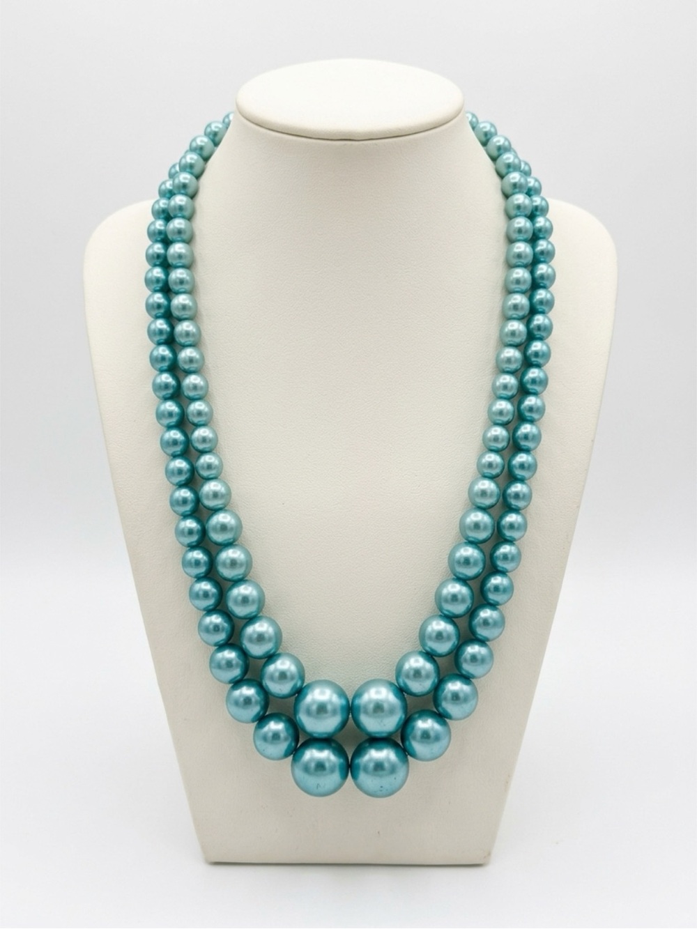✨ Vintage 1950s Double-Strand Faux Pearl Necklace – Made in Japan ✨
